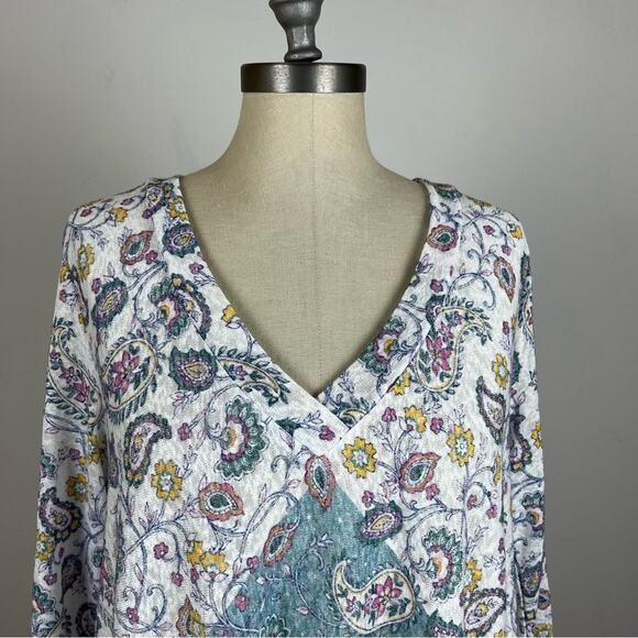 Stitch Fix Bobeau Jourdan Tab Sleeve Handkerchief Hem Top - Picture 3 of 7